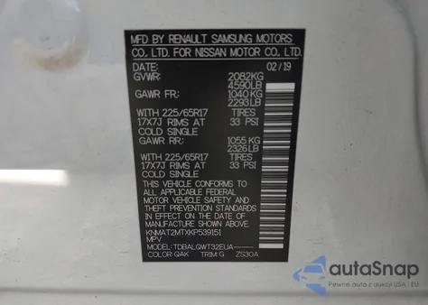 2019 Nissan Rogue Sv from USA, damaged, VIN KNMAT2MTXKP539151